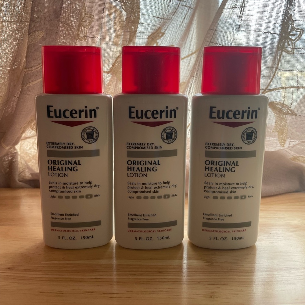 3 Eucerin original healing lotion 5oz